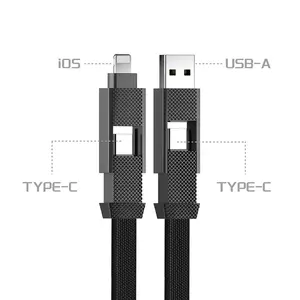 4 In 1 data cable usb to type c type c to type c type c to L PD100W Fast charging usb to L