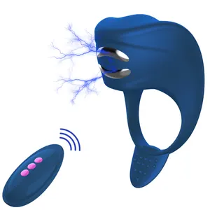 Verlengen Sperma Lock Ring Elektrische Shock Cockring Dual Delen Vibrator Voor <span class=keywords><strong>Sex</strong></span> Oplaadbare Cock Ring - Product Image 1