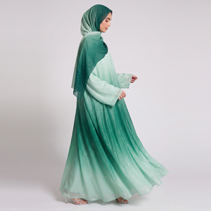 Cardigans longs pour femmes Sharut, robe de soirée dégradée élégante, abaya ombrée, robe <span class=keywords><strong>hijab</strong></span>, robe musulmane, <span class=keywords><strong>vêtements</strong></span> de Dubaï - Product Image 1