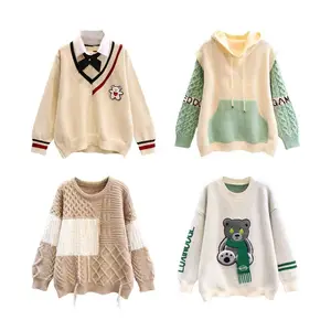 Factory promotion High quality 2023 autumn and winter fashion Korean women's V-neck button casual sweater