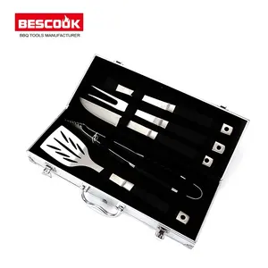 Hot Trending High Quality Lacquer Painting Handle 5pcs BBQ Tool Set
