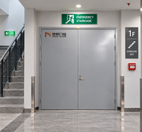 Porte coupe-feu double en acier sur mesure pour entrepôt, couloir d'escalier et salle d'équipement