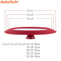 Couvercle en verre de silicone pour ustensiles de cuisine, poêle, casserole, 16 cm, 18 cm, 20 cm, 22 cm, 24 cm, 26 cm, 28 cm, 30 cm, 32 cm, 34 cm, 36 cm, 38 cm, 40 cm
