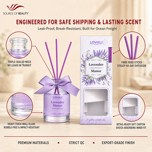 LOVALI 120ML Aroma-Diffusor mit Stäbchen Lavendel <span class=keywords><strong>Manor</strong></span> Weißer Tee Großhandel für Zuhause und Büro als Geschenk und für den täglichen Gebrauch - Product Image 2