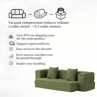 OEM Konvertierbares Schlafsofa mit Festrahmen, Knochenloses Polster-Modernes Sofa für Wohnzimmer und Schlafzimmer