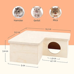 Pequeño nido de mascotas con patrón de animales de madera para hámsteres, ardillas, erizos, marmotas en embalaje de cartón de <span class=keywords><strong>Pet</strong></span> <span class=keywords><strong>Shop</strong></span> - Product Image 2