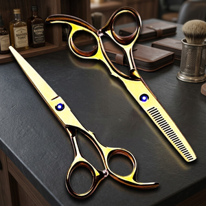 Ciseaux de coiffure professionnels en acier inoxydable à manche long droit, économiques, pour barbier et esthétique, ciseaux à effiler affûtés - Product Image 4