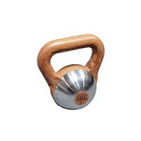 Pesa Rusa de Acero Inoxidable con Mango de Madera Premium para Entrenamiento de Fuerza en el Gimnasio