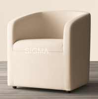 Fauteuil d'appoint rembourré avec dossier incurvé et coussin rembourré, design moderne, meubles de salon pour la maison et l'appartement