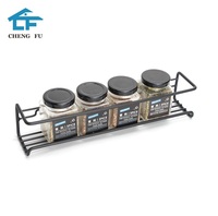 Rack adesivo de metal de alta qualidade, prateleira autoadesiva para tempero de cozinha