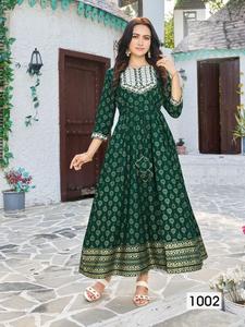 Vestido largo Anarkali de suministro directo de fábrica con trabajo de bordado pesado vestido de ropa indio y paquistaní para venta de exportación - Product Image 6