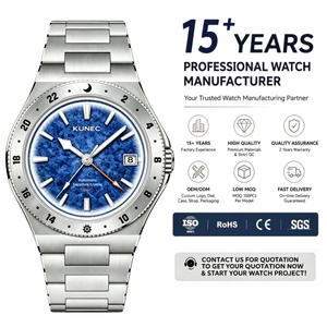 Montres de plongée automatiques personnalisées en usine avec mouvement NH34 GMT, boîtier en acier inoxydable 316L de 40 mm, résistance à l'eau 10 ATM, montre mécanique - Product Image 1