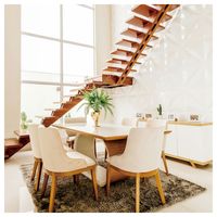 Escalier droit haut de gamme Prima à poutre simple avec marches en chêne pour maison de luxe