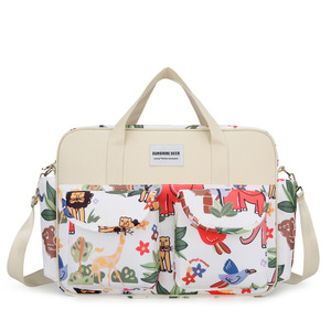 Sacs à couches personnalisés avec logo imprimé lapin, en tissu Oxford, grande capacité, sacs fourre-tout pour bébé, sacs à bandoulière pour maman - Product Image 4