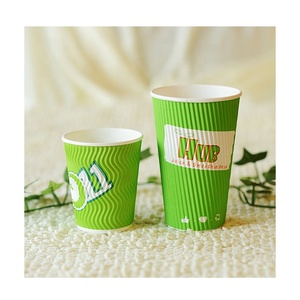 Gobelets en carton ondulé jetables noirs 8oz 12oz 16oz à paroi ondulée avec couvercle, personnalisables avec logo, pour café, thé, jus à emporter - Product Image 6