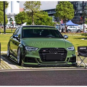 ลิ้นกันชนหน้ารถยนต์ สีดำเงา สำหรับตกแต่ง Audi A3 S3 ปี 2017-2020 อุปกรณ์ป้องกันกันชน อะไหล่ตกแต่งรถยนต์ - Product Image 3