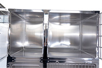 EURVET Équipement vétérinaire Grande cage pour chat à 3 niveaux en acier inoxydable, avec système anti-vibration et isolation sonore indépendante
