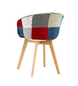 <span class=keywords><strong>Fauteuil</strong></span> rétro moderne avec blocage des couleurs chaise de salon vintage pour la maison bureau chambre bar extérieur pieds en <span class=keywords><strong>bois</strong></span> rangement en tissu - Product Image 2