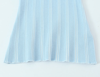 Gilet en tricot rayé bleu à motifs patchwork, décontracté et tendance pour femmes