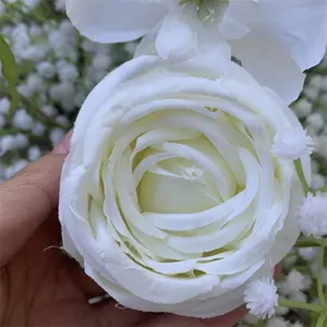 L-500 Table Garland Artificial Babys Breath White Rose Centerpiece Flower Arch Flower Runner For Wedding Event Decor