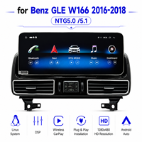 Lecteur DVD de voiture avec système d'exploitation Linux 12,3 pouces, CarPlay sans fil, Android Auto pour Mercedes-Benz GLE W166 2016-2018, écran tactile de navigation
