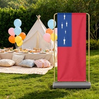 Toile de fond pliable en polyester personnalisée avec drapeau de Samoa, disponible en plusieurs tailles, idéale pour les réunions de famille, les fêtes à domicile et les séances photo en studio