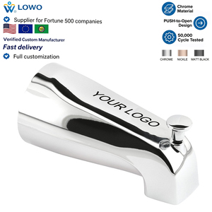 Rubinetto per vasca da bagno cromato OEM ODM di fabbrica, in promozione, con deviatore per <span class=keywords><strong>doccia</strong></span> e bocchetta per vasca, montaggio a parete frontale - Product Image 1