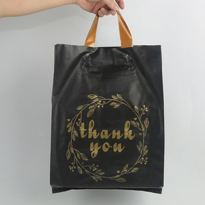 Sıcak satış ağır plastik alışveriş çantası teşekkür ederim Logo baskılı özel boyut renk plastik poşetler yumuşak döngü kolu ile - Product Image 5