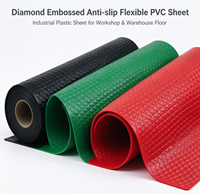 Feuille de PVC souple antidérapante à motif diamant, feuille plastique industrielle pour revêtement de sol d'atelier et d'entrepôt, découpe sur mesure