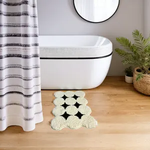 3d Home Carpet Modern Geometric Abstract Design Super Absorbent Microfiber TPR Backing Bath Mat