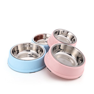 Gamelle double pour animaux de compagnie en acier inoxydable, gamelles intérieures détachables, base en PP, forme en 8, antidérapante, pour nourriture et eau, vente en gros pour la maison - Product Image 5