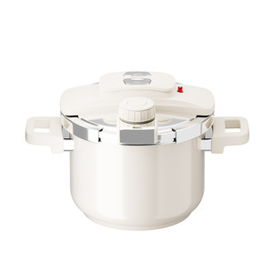 Casserole à pression Gioia compatible avec les cuisinières à gaz, en acier inoxydable 304 émaillé, 6 L, casserole à pression de sécurité, induction universelle - Product Image 1