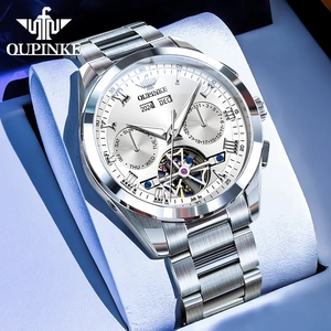 Montre homme OUPINKE 3281, tourbillon, chronographe multifonctionnel, mécanique, étanche 50M, luxe, haute qualité, Reloj - Product Image 2
