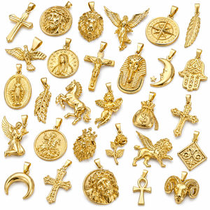 Pendentifs et Breloques Tendance en Or 18K, Pendentifs Religieux Méduse, Breloques Personnalisées avec Logo, Colliers en Acier Inoxydable, Bijoux - Product Image 2