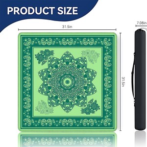 Portable Mahjong <b>Table</b> Mat <b>Foldable</b> <b>Game</b> <b>Table</b> Cover Printed Mahjong Mat with Carry Bag for Travel Use - Product Image 2