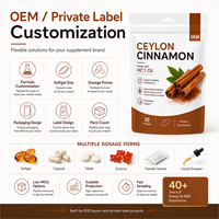 Capsules de suppléments alimentaires en vrac à formule personnalisée, fabrication sous contrat, huile MCT de cannelle de Ceylan, marque privée OEM