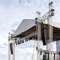 Structure de toit en aluminium pour événements, type Lightning Bolt Box Truss, avec système de fixation par spigot, pour éclairage et équipement DJ