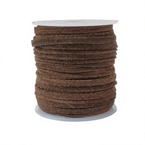 Cordón de Cuero de Ante Plano de 7mm Color Marrón Oscuro, Cordón de Terciopelo para Abalorios, Macramé, Fabricación de Joyas, Colores y Tamaños Personalizados - Product Image 1