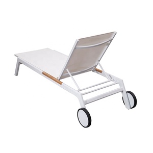 सफेद लक्जरी उद्यान पूलसाइड चेज़ सनबेड फर्नीचर आउटडोर पैटियो पूल टेक एल्यूमीनियम सूर्य लाउगर कुर्सी - Product Image 6