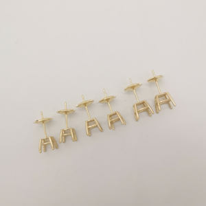 Boucles d'oreilles semi-montées en or massif 14 carats, taille 5mm avec bouchon Pousette Push Backs, accessoires de bijoux en or véritable - Product Image 6