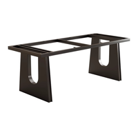 Pied de table de bureau rectangulaire moderne STG en acier au carbone noir et or, cadre de bureau commercial avec base pyramidale robuste