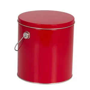 Usine directe personnalisé 1 gallon 45T seau à pop-corn seau en métal avec couvercle grande boîte de conserve Cookie noël boîtes à pop-corn