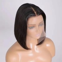 Perruques africaines abordables, 10 pouces, coupe bob, pour femmes noires, multi-styles, courtes, lisses, avec raie au milieu, styles brésiliens et vietnamiens, vente en gros