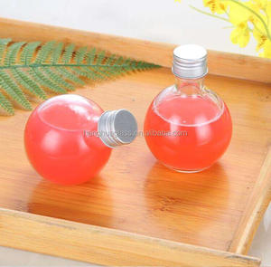 En Stock Mini 180ml 6oz Slope Sphere Botella <span class=keywords><strong>de</strong></span> jugo <span class=keywords><strong>de</strong></span> <span class=keywords><strong>vidrio</strong></span> transparente sin plomo para vino Licor Whisky Contenedor <span class=keywords><strong>con</strong></span> <span class=keywords><strong>tapa</strong></span> <span class=keywords><strong>de</strong></span> aluminio - Product Image 6
