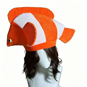 Chapeau de clown poisson amusant personnalisé HLC, idéal pour les sorties à l'aquarium, les rencontres sportives et les spectacles sur scène, chapeau de costume d'animal marin ODM - Product Image 5