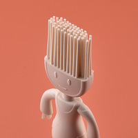 Ustensiles de cuisine : Brosse en silicone créative en forme de poupée humanoïde, fouet à œufs, tasse à mesurer, cuillère plate, spatule, brosse