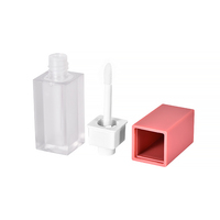 Tubes de brillant à lèvres carrés en plastique transparent de 5 ml à 10 ml, vides, personnalisables avec logo, avec bouchon à vis, pour baume à lèvres et soins de la peau
