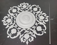 La dernière vente chaude de plafond en polyuréthane de style européen rose médaillon de plafond sculpté en PU pour la décoration prix d'usine