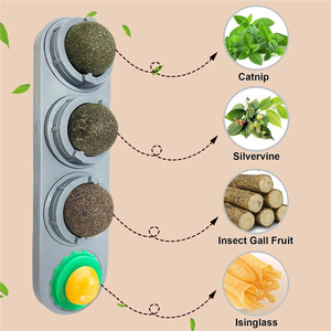 Vente en gros d'enrichissement pour chat d'intérieur herbe à chat naturelle vigne argentée boules à lécher aux fruits jouet à mâcher détachable pour la relaxation du chat - Product Image 4