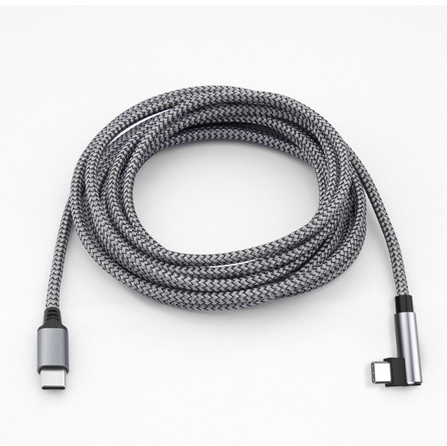 90 Degree Elbow USB-C C Cable PD60W Fast Charger Pure Copper Conductor Nylon Braid Shielded Multi-Length for Android Camera